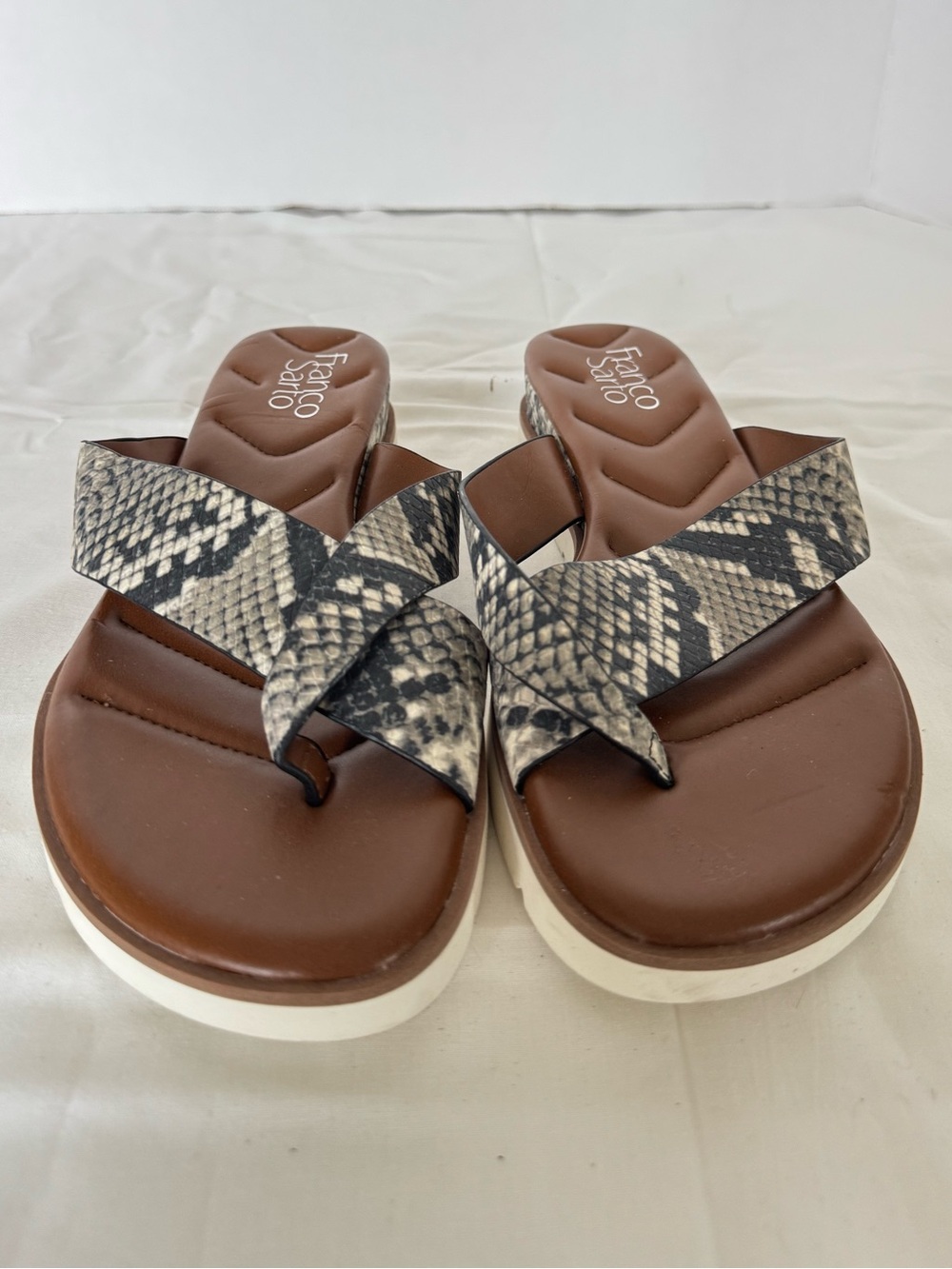 Franco Sarto  Darious Sandals with Snake-Print Straps Size 9M - Picture 3 of 7